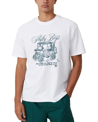 Cotton On Premium Loose Fit Art T-shirt - White