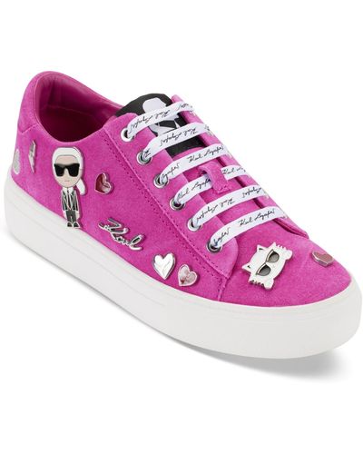 Karl Lagerfeld Cate Pins Lace-up Low-top Sneakers - Pink