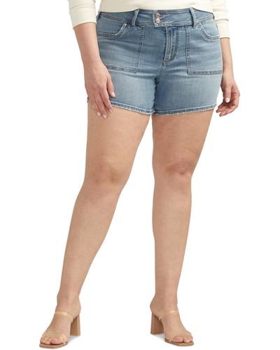 Silver Jeans Co. Plus Size Suki High-rise Curvy-fit Shorts - Blue