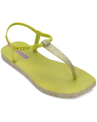 Ipanema X Shakira Class Edge Glow Slip-on Embellished T-strap Thong Sandals - Yellow