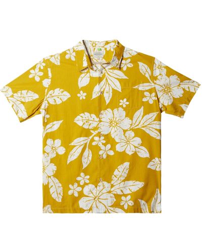 Quiksilver Aqua Flower Short Sleeves Shirt - Yellow