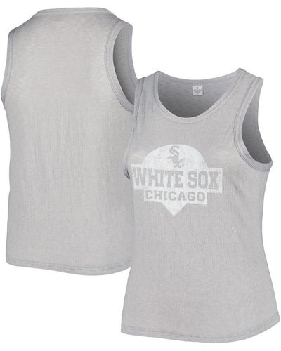 Soft As A Grape Chicago White Sox Plus Size High Neck Tri-blend Tank Top - Gray