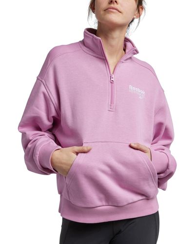 Reebok Identity Brand Proud Quarter Zip Sweatshirt - Purple