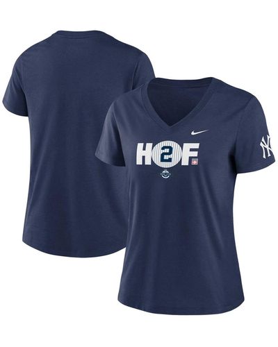Nike Derek Jeter New York Yankees Hof2 Tri-blend V-neck T-shirt - Blue