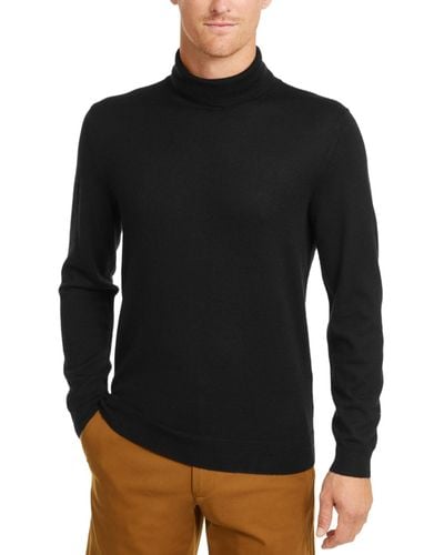 Club Room Merino Wool Blend Turtleneck Sweater - Black