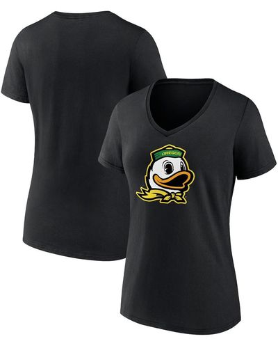 Fanatics Oregon Ducks Evergreen Logo V-neck T-shirt - Black