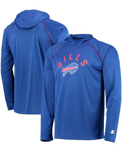 Starter Buffalo Bills Raglan Long Sleeve Hoodie T-shirt - Blue