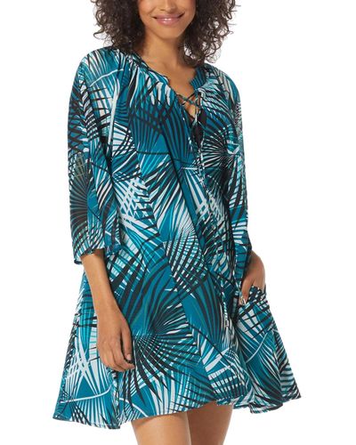Coco Reef Wonderlust Printed Dress Cover-up - Blue