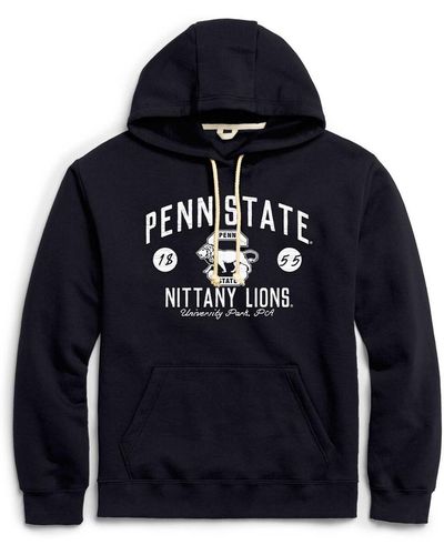 League Collegiate Wear Distressed Penn State Nittany Lions Bendy Arch Essential Pullover Hoodie - Blue
