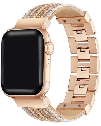 The Posh Tech And Gold-tone Brown Jewelry Band For Apple Watch 38mm - Black