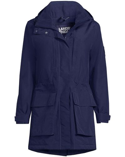 Lands' End Plus Size Squall Waterproof Insulated Winter Parka - Blue
