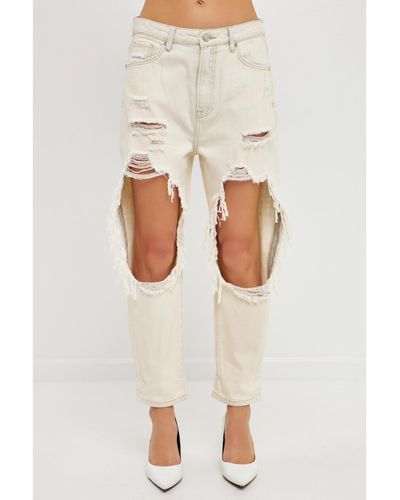 Grey Lab Distressed Jeans - White