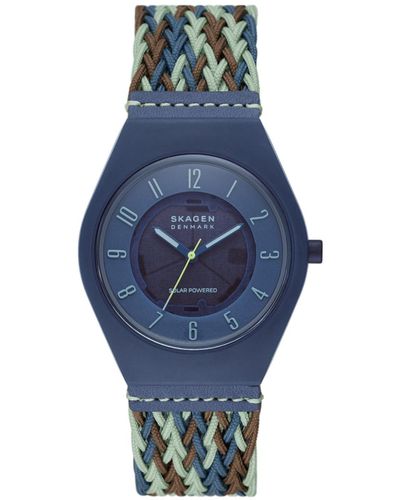 Skagen Three-hand Quartz Samso Series Nylon Watch 37mm - Blue