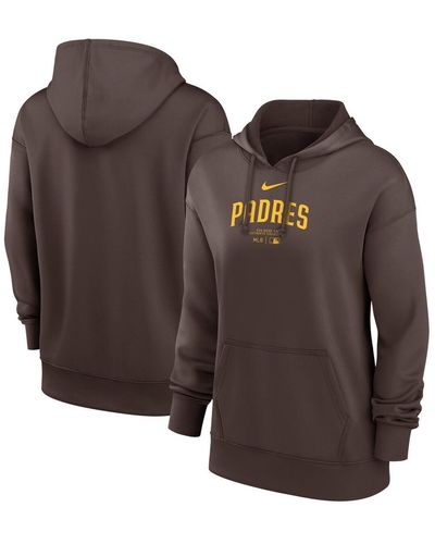 Nike San Diego Padres Authentic Collection Performance Pullover Hoodie - Brown