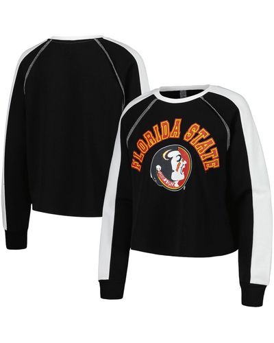 Gameday Couture Florida State Seminoles Blindside Raglan Cropped Pullover Sweatshirt - Black
