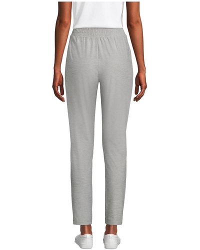 Lands' End Active High Rise Soft Performance Refined Tapered Ankle Pants - Gray