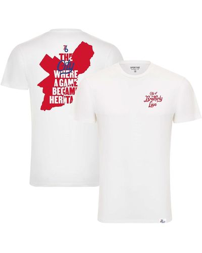 Sportiqe And Philadelphia 76ers 2022/23 City Edition '76 Originals' Bingham Elevated Tri-blend T-shirt - White