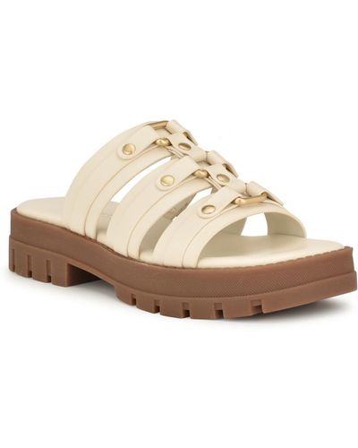 Nine West Cazz Strappy Lug Sole Casual Sandals - White