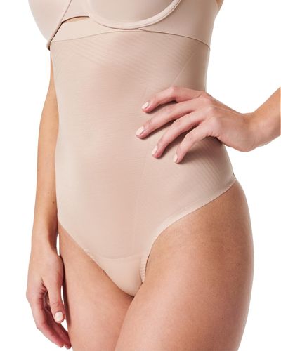 Spanx Thinstincts High-waisted Shaping Thong Underwear 10401r - Pink
