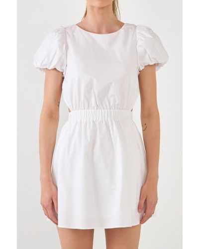 English Factory Cut-out Poplin Mini Dress - White
