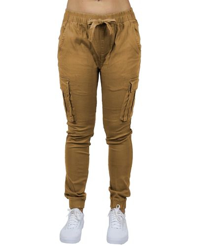 Galaxy By Harvic Loose Fit Cotton Stretch Twill Cargo sweatpants - Natural