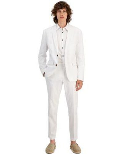 INC International Concepts Slim Fit Stretch Linen Blend Suit Separates Created For Macys - White