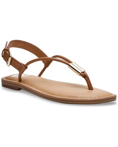 DV by Dolce Vita Jache T-strap Adjustable Ankle-strap Flat Sandals - Brown