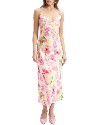 Bardot Malinda Floral-print Sleeveless Slip Dress - Pink