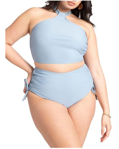 Eloquii Plus Size Beaded Bikini Bottom - Blue