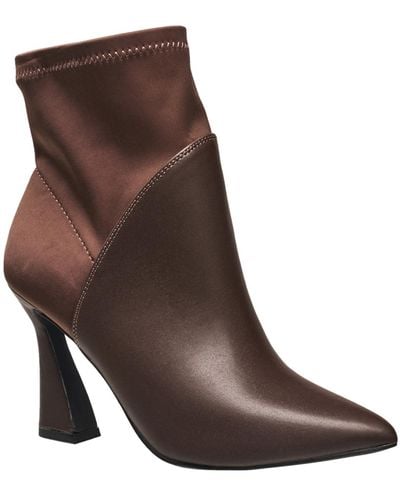 French Connection H Halston Iza Two Toned Heeled Booties - Brown