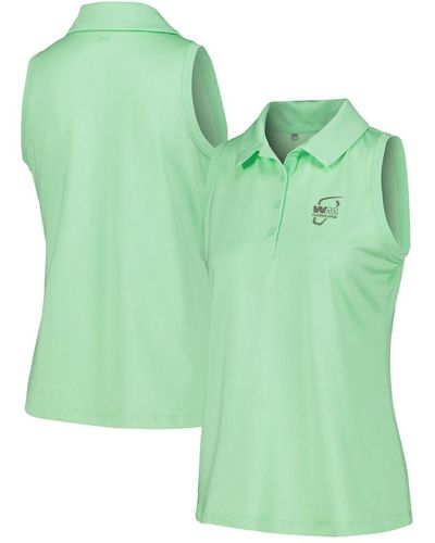Under Armour Wm Phoenix Open Playoff 3.0 Pin Stripe Jacquard Sleeveless Polo Shirt - Green