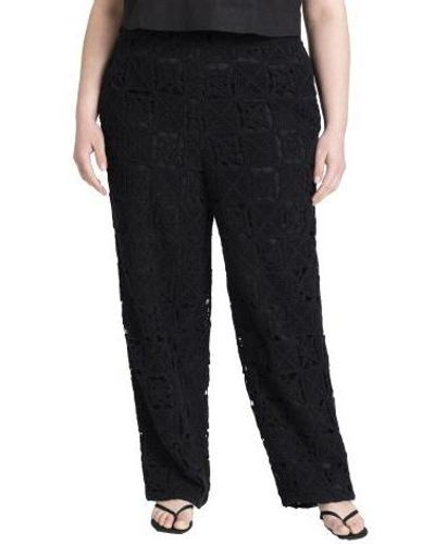 Eloquii Plus Size Crochet Pull On Pant - Black