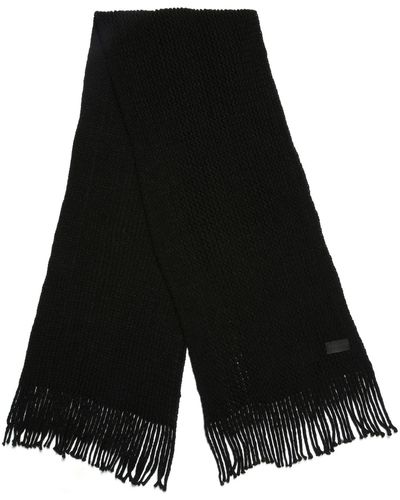 Mio Marino Wide Knit Ribbed Scarf - Black