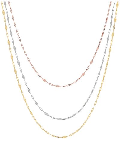 Macy's Mirror Link 18" Layered Necklace - White