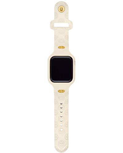 Tory Burch The T Monogram Silicone Strap For Apple Watch 41mm - White