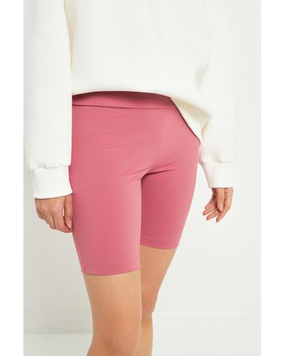 Grey Lab Biker Shorts - Pink