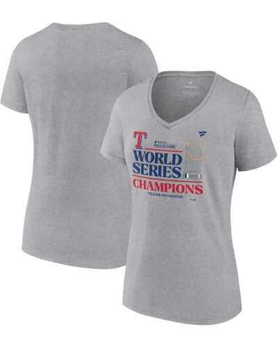 Nike Texas Rangers 2023 World Series Champions Locker Room V-neck T-shirt - Gray