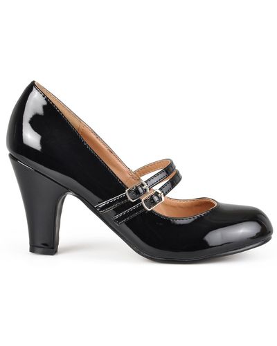 Journee Collection Wendy Double Strap Heels - Black