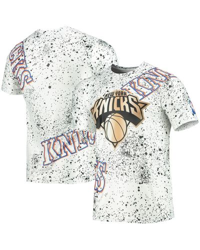 FISLL New York Knicks Gold Foil Splatter Print T-shirt - White