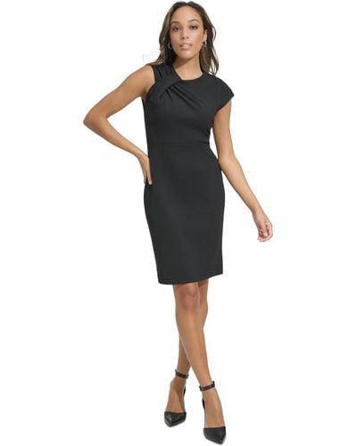 Calvin Klein Asymmetric Sheath Dress - Black