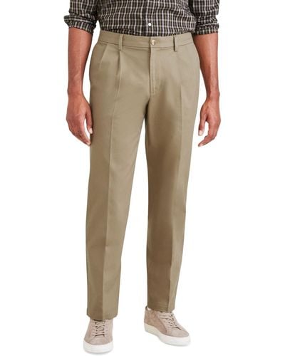 Dockers Big & Tall Signature Classic Fit Pleated Iron Free Pants - Natural