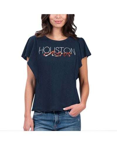 G-III 4Her by Carl Banks Houston Astros Crowd Wave T-shirt - Blue