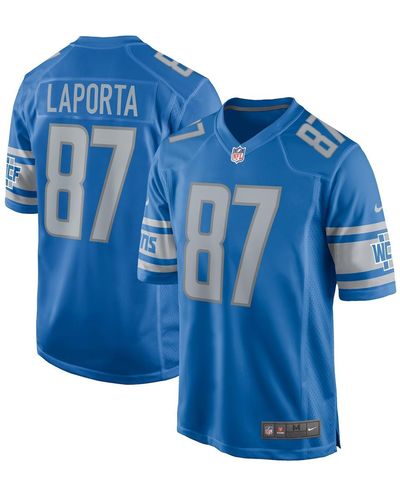 Nike Sam Laporta Detroit Lions Team Game Jersey - Blue