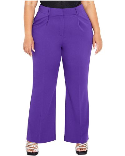 City Chic Plus Size Lottie Pant - Purple