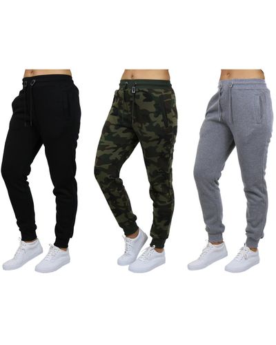Galaxy By Harvic Loose-fit Fleece jogger Sweatpants-3 Pack - Multicolor