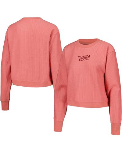 League Collegiate Wear Florida State Seminoles Timber Cropped Pullover Sweatshirt - Pink
