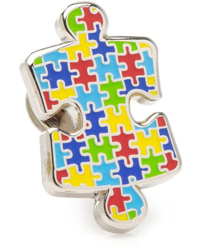 Cufflinks Inc. Autism Awareness Puzzle Lapel Pin - White