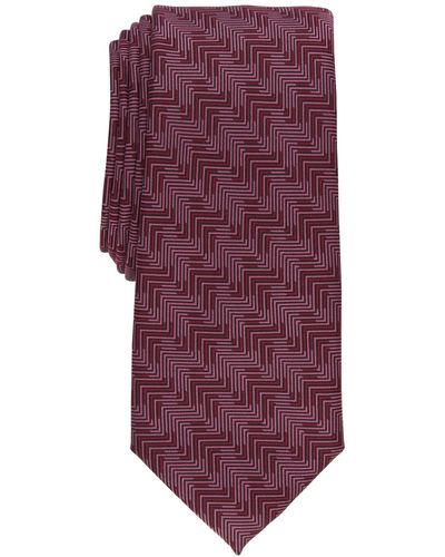 Alfani Crest Geometric-print Slim Tie - Purple
