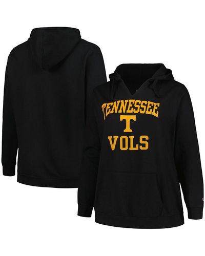 Champion Tennessee Volunteers Plus Size Heart & Soul Notch Neck Pullover Hoodie - Black