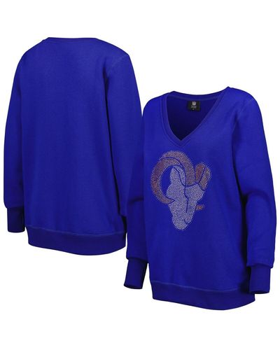 Cuce Los Angeles Rams Deep V-neck Pullover Sweatshirt - Blue
